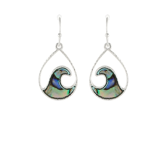MOP Waves Teardrop Earrings - Picture 1 of 1